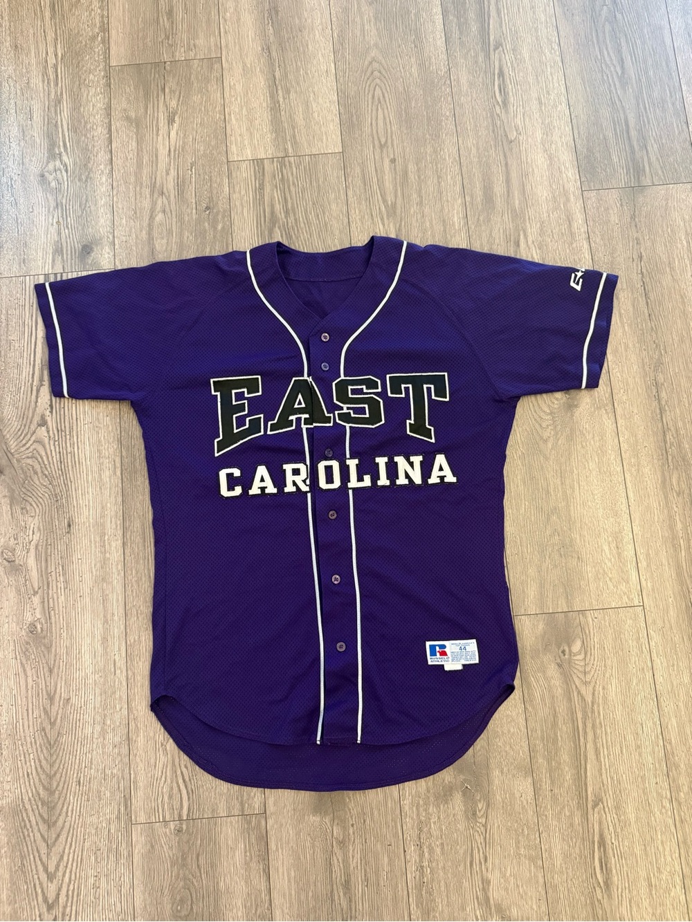 East Carolina Pirates RussellAthletic Vintage Purple Men Size: L Baseball Jersey